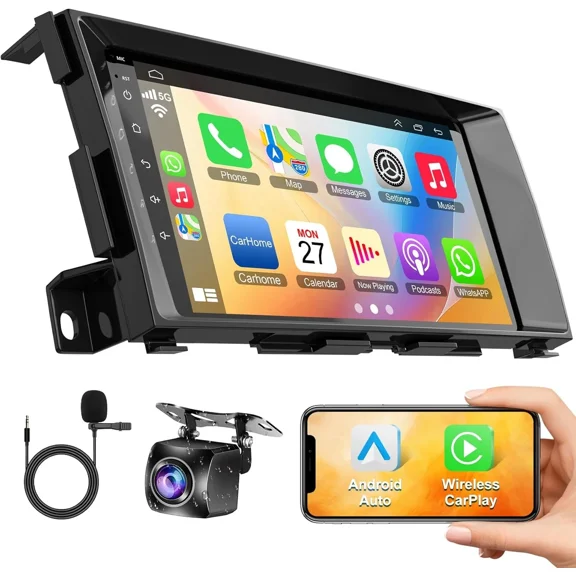 Saree 2 Din Car Stereo with Wireless Apple CarPlay Android Auto 6.86 Inch Touchscreen GPS Navigation for 2013-2018 Nissan Altima