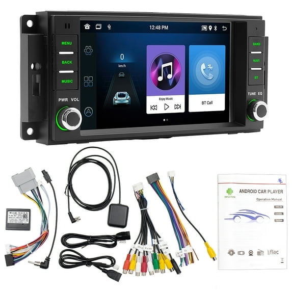 Saree 2G+64G Android 13 Touchscreen Car Stereo with Apple CarPlay Android Auto for Jeep Wrangler JK 2007-2018 Bluetooth GPS Navigation Backup Camera