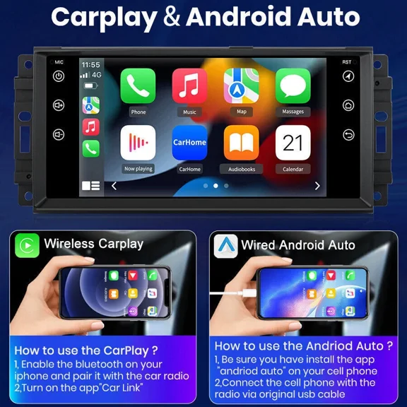 Saree 7" Android 13 Carplay Radio Stereo For 2007-2017 Jeep Wrangler JK GPS w/ camera
