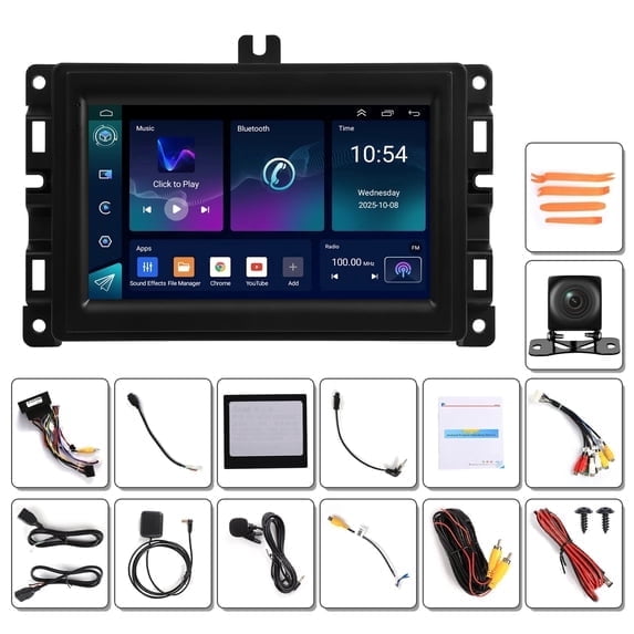 Saree 7 Inch Uconnect LCD Display Radio Navigation Android 15 Car Stereo Radio GPS NAVI Bluetooth Player Compatible with Jeep Compass 2017-2024