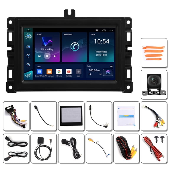 Saree 7 Inch Uconnect LCD Display Radio Navigation Android 15 Car Stereo Radio GPS NAVI Bluetooth Player Compatible with Jeep Compass 2017-2024