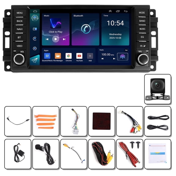 Saree 7 Inch Touchscreen Android Car Stereo with CarPlay Android Auto for Jeep Wrangler 2007-2018 GPS WiFi FM Radio Backup Camera
