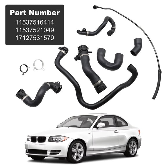 Saree 7PCS Radiator Coolant Hose Pipe Kit for BMW E90 128i 328i N51 Engine 2007-2009 and 2011 Models Complete Cooling System Hose Replacement Set