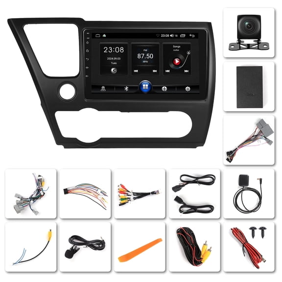 Saree 9 Inch IPS 2G+32G Android 12 Car Stereo with Apple CarPlay Android Auto for Honda Civic 2012-2015 GPS Navigation Backup Camera Steering Wheel Control FM Radio