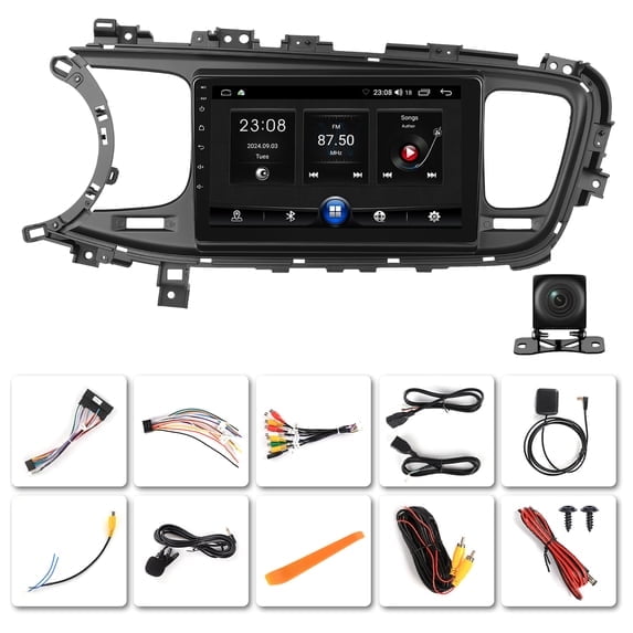 Saree 9 Inch Incell Touchscreen 2G+64GB Android 15 Car Stereo with Apple CarPlay Android Auto for Kia Optima K5 2013-2015 GPS Backup Camera Bluetooth FM RDS EQ WiFi Steering Wheel Control
