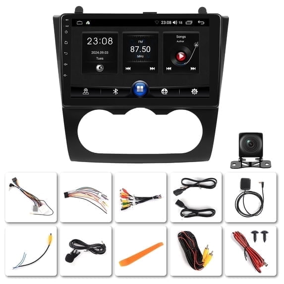 Saree Android Car Radio with Wireless Apple Carplay Android Auto 9inch Touch Screen Car Stereo Bluetooth in Dash GPS WiFi FM SWC Compatible with Nissan Altima 2008-2012 Manual A C