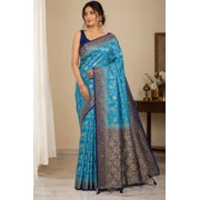 Saree Atelier Dola Silk Banarasi Zari Woven Floral Festive, Traditional Saris 1 Women