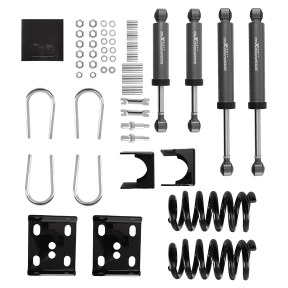 Saree Chevy C10 GMC C15 1973-1987 Lowering Flip Kit 3 Inch Front Drop Coil Springs and Shocks 5 Inch Rear Axle Flip Kit