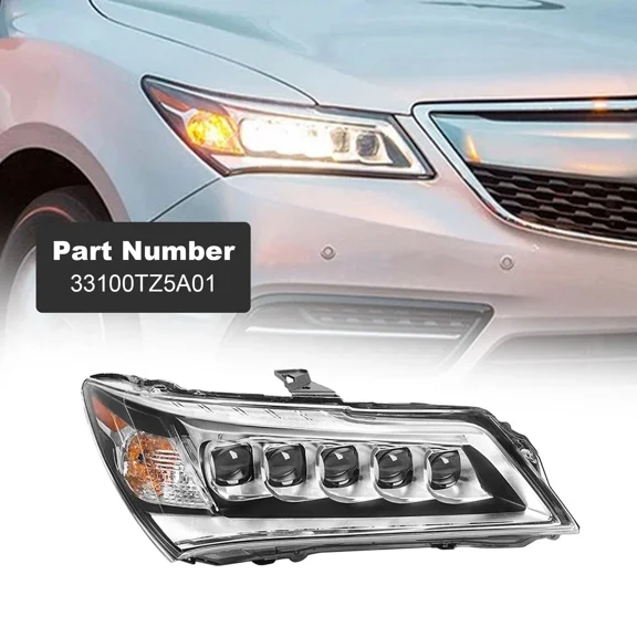Saree Right Passenger LED Headlight for 2014-2016 Acura MDX, 33100-TZ5-A01, Plug & Play, Full LED