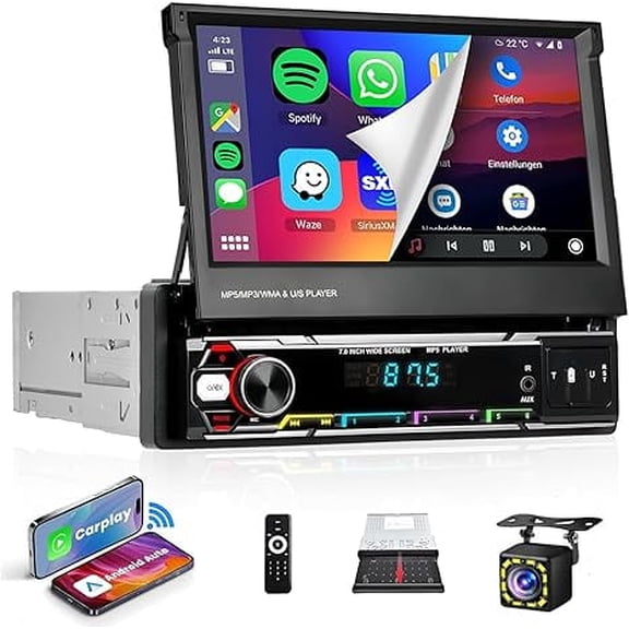 Saree Single 1Din 7" Touch Screen Stereo Bluetooth Radio Car Apple/Android Carplay GPS