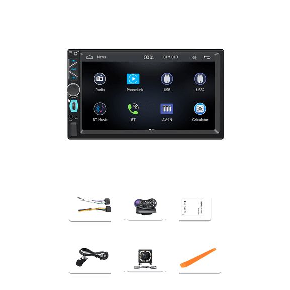 Saree 7 Inch Wireless Double Din Car Stereo Apple Carplay Radio Screen for Car Audio Receivers Bluetooth 5.3 Car Play Android Auto Touchscreen 240W 4.2 CHN 2 Subwoofers Outputs