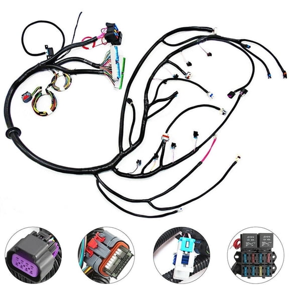 Saree Stand Alone Wiring Harness for 2003-2007 LS Swap Vortec 4.8L 5.3L 6.0L DBW LS3 4L60E Truck Engine Lifetime Warranty