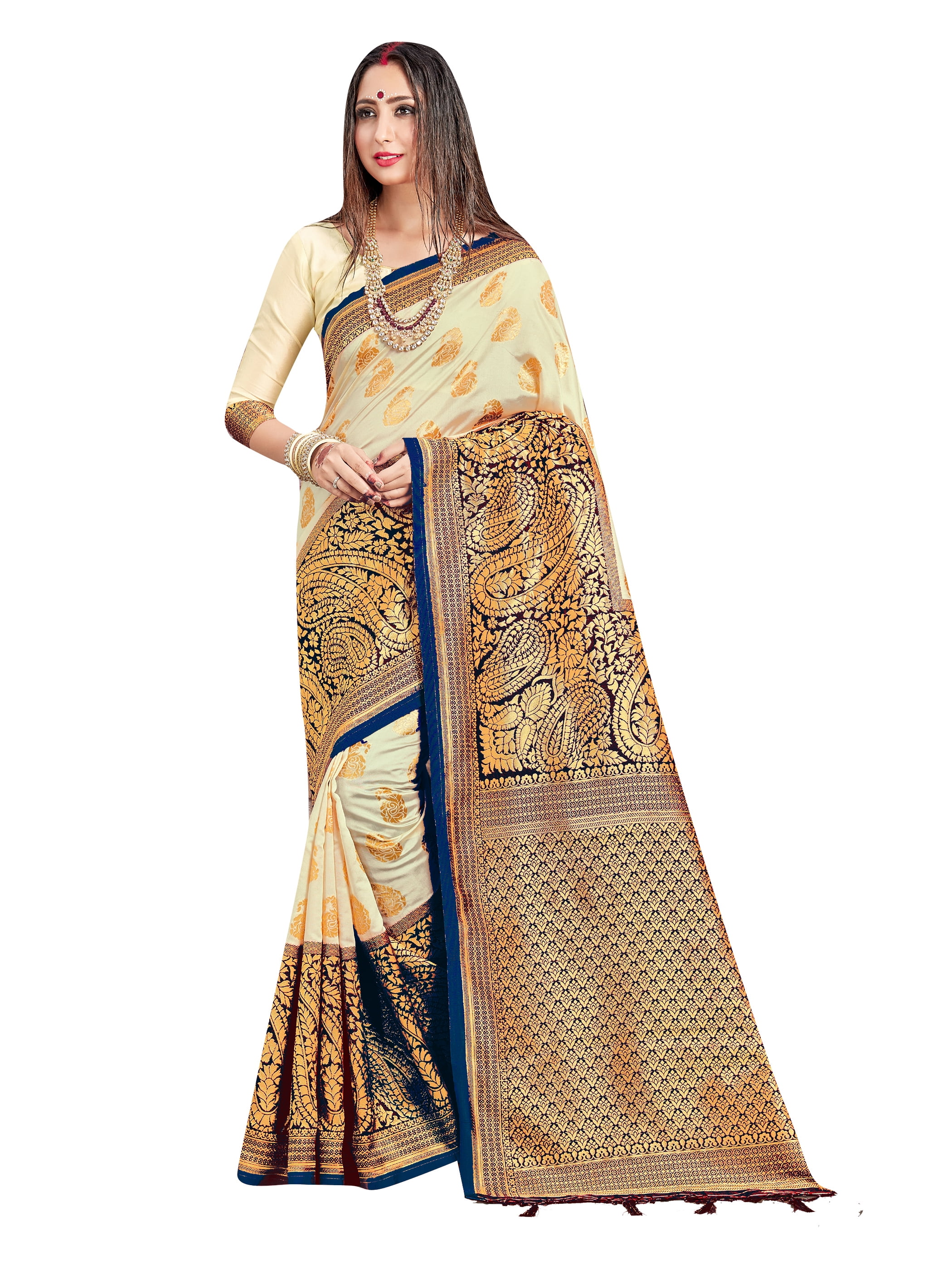 Buy POSHYAA FASHION Women Art Silk Saree with Blouse Piece (Pack of 3)  224-260-142- at Amazon.in