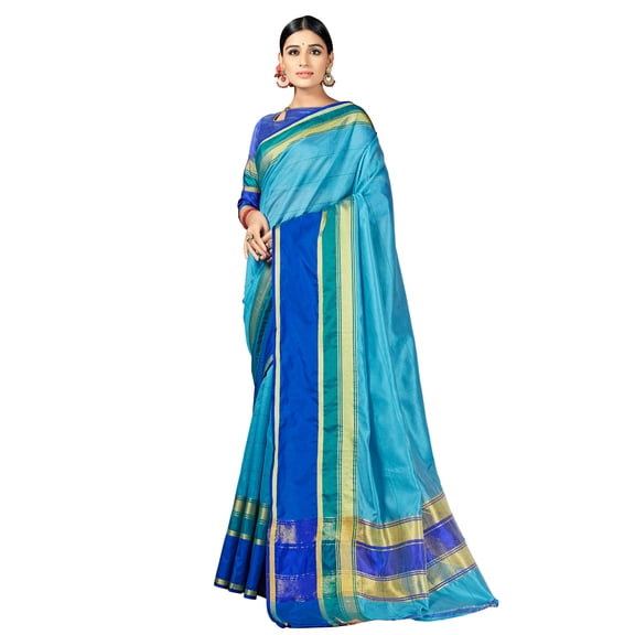 Sarees For Women Indian Bollywood Diwali Cotton Art Silk Gift Saree Woven Sari & Unstitched Blouse