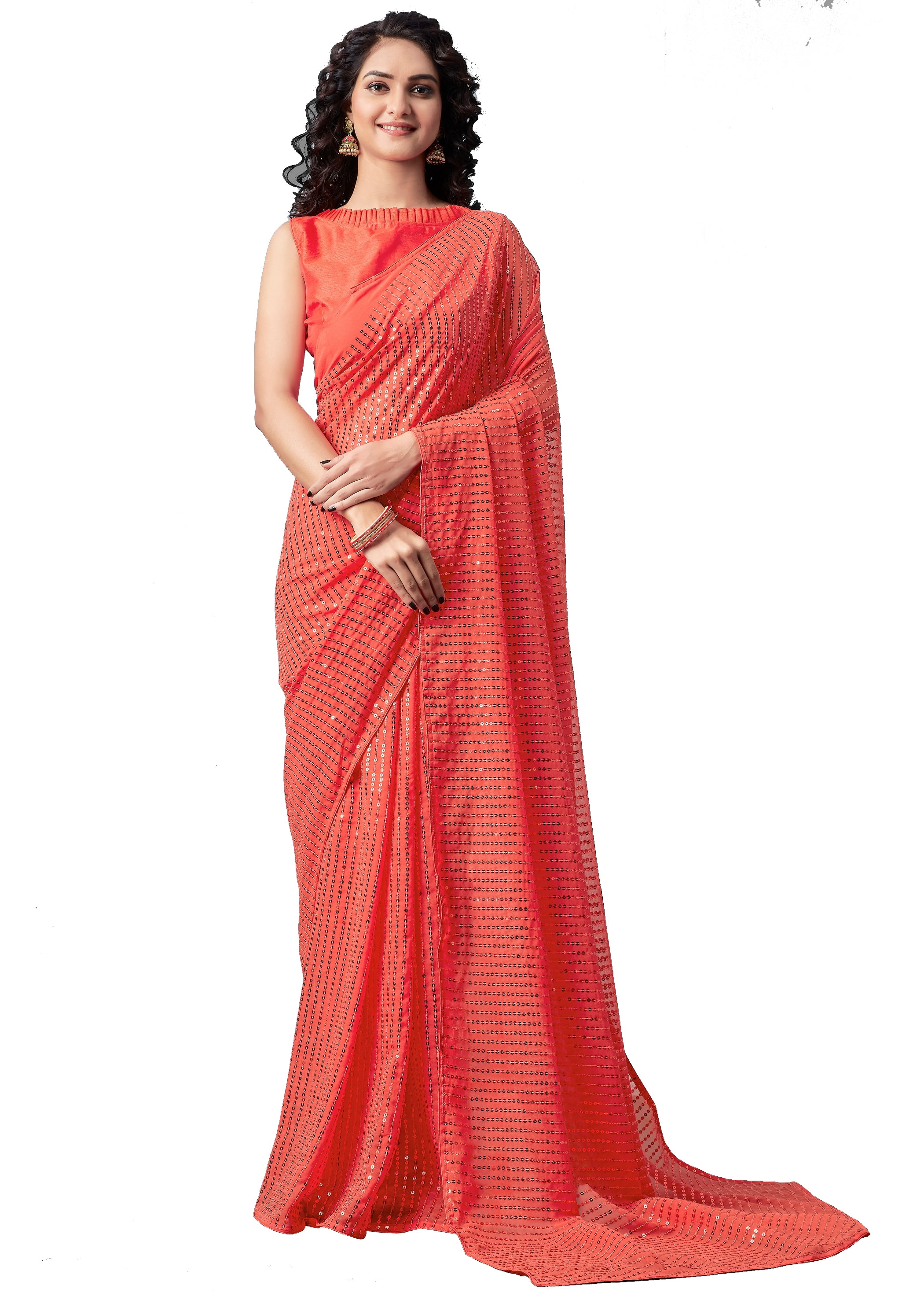 Buy Light Pink Georgette Saree Online in USA with Tasseled Cape – Pure  Elegance