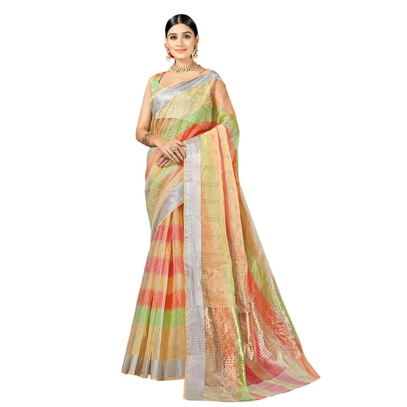 Sarees For Women Indian Diwali Bollywood Cotton Art Silk Saree Woven Gift Sari & Unstitched Blouse