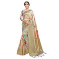 thumbnail image 1 of Sarees for Women Banarasi Art Silk Digital Print Sari with Zari Resham Woven Border - Indian Gift Saree & Unstitched Blouse, 1 of 1
