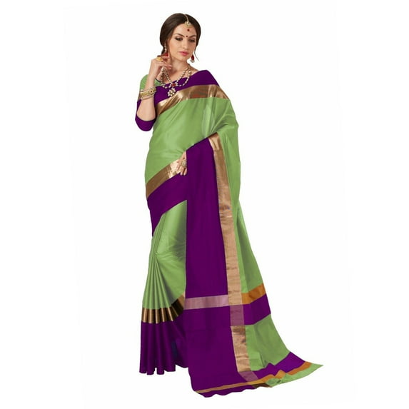Sarees for Women Cotton Art Silk Woven Indian Wedding Sari, Ethnic Gift Sari Teal Green