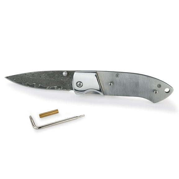 Sarge Brave 69 Layer Damascus Folder Knife Kit, Kit Only Scale Material Not Included