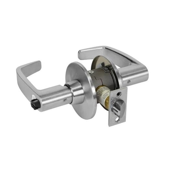 Sargent 287011G05LL26D Entry Office Tubular Bored Lock Grade 1 with L Lever, L Rose with ASA Strike & Small Format IC Prep Less Core, Satin Chrome