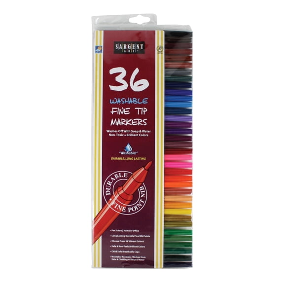 Sargent Art 1510045 Sargent Art Marker Set Fine Tip, Assorted Colors, Set of 36