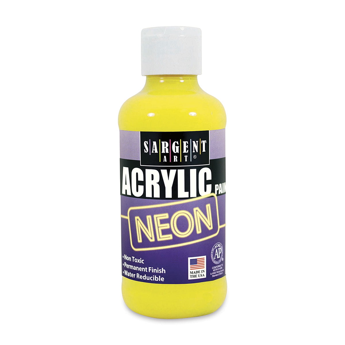 Sargent Art Acrylic Paint Neon Yellow, 8 oz