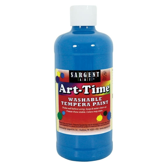 Sargent Art® Art-Time Washable Paint, 16 oz., Turquoise Blue, 12/Pack