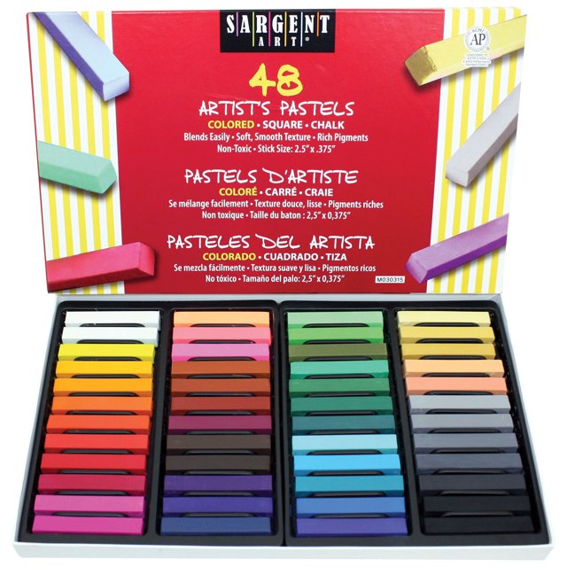 Sargent Art® Assorted Colored Square Pastels, Box of 48