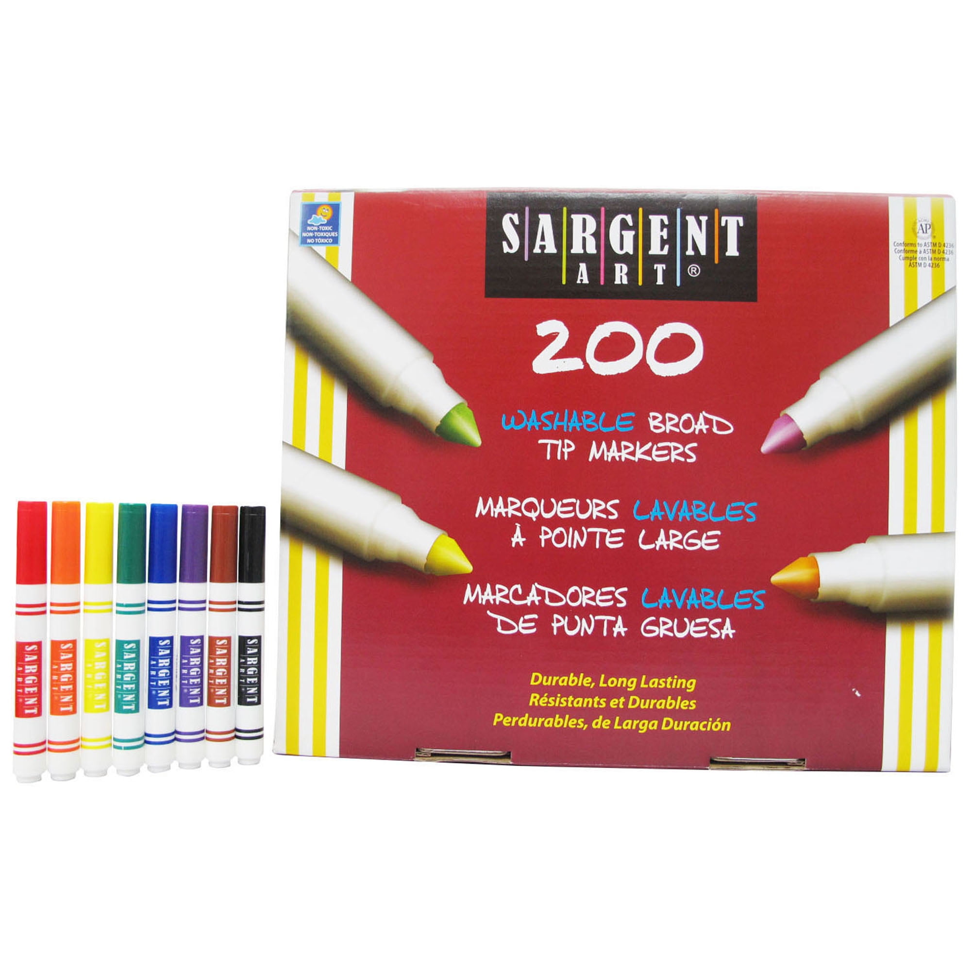 Sargent Art® Best-Buy Washable Broad Tip Marker Assortment, 8 Colors, 200 ct