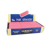 Sargent Art Large Pink Erasers 36/Pkg