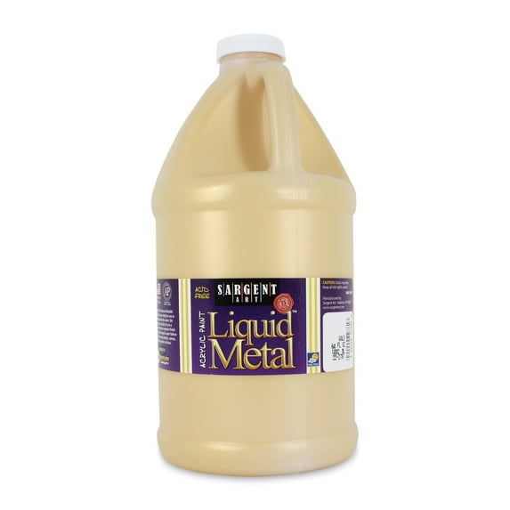 Sargent Art Liquid Metal Acrylic Paint, Gold, 64 oz. Bottle