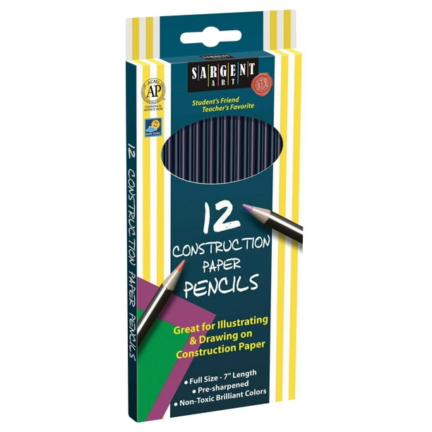 Sargent Art NonToxic Colored Pencil for Construction Paper, Assorted