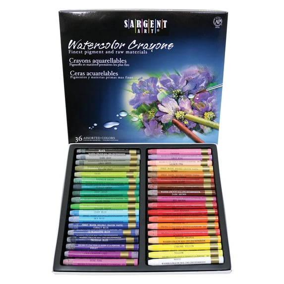 Sargent Art Non-Toxic Water Soluble Watercolor Crayon Set, 5/16 X 3-5/8 in, Assorted Color, Set of 8