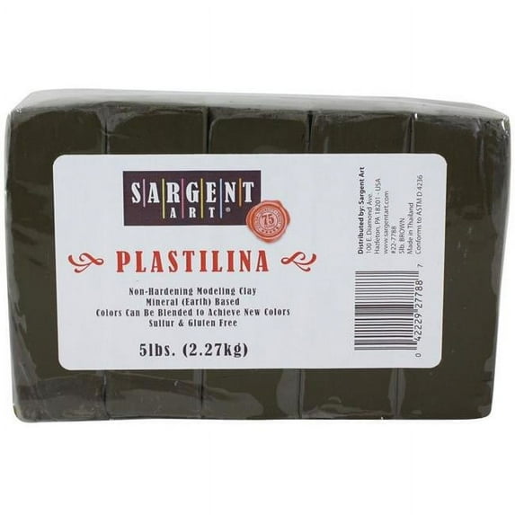 Sargent Art Plastilina Non-Hardening Modeling Clay, 5 lbs., Brown