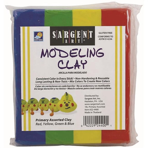 Sargent Art SAR224400-12 Modeling Clay Primary Color - 12 Each