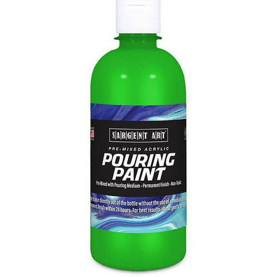 Sargent Art Pre-Mixed Acrylic Pouring Paint - Spectral Green, 16 oz, Bottle