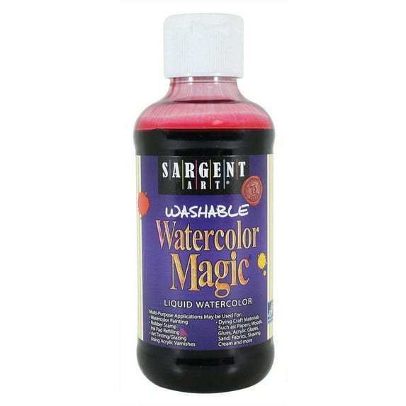 Sargent Art Washable Liquid Watercolor, 8 oz., Red/Spectral Red