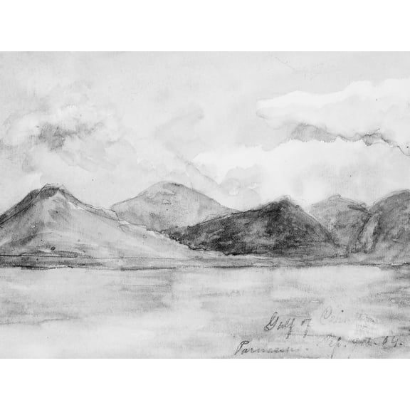 Sargent Gulf Of Corinth Sketchbook Drawing Extra Large XL Wall Art Poster Print