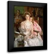 Sargent, John Singer 11x14 Black Modern Framed Museum Art Print Titled - Mrs. Fiske Warren Gretchen Osgood and Her Daughter Rachel