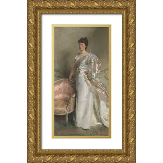 Sargent, John Singer 11x18 Gold Ornate Wood Framed with Double Matting Museum Art Print Titled - Mrs. George Swinton (Elizabeth Ebsworth)