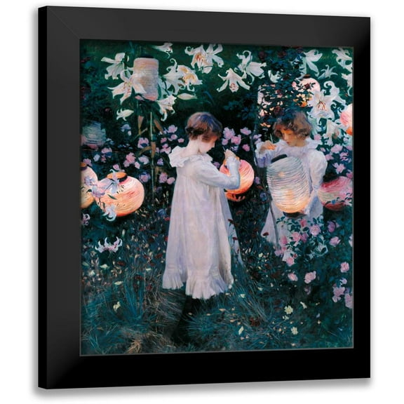 Sargent, John Singer 12x13 Black Modern Framed Museum Art Print Titled - Carnation, Lily, Lily, Rose, 1885