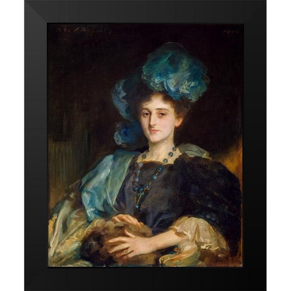 Sargent, John Singer 12x14 Black Modern Framed Museum Art Print Titled - Portrait of Miss Katherine Elizabeth Lewis