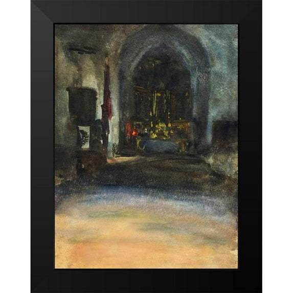 Sargent, John Singer 12x14 Black Modern Framed Museum Art Print Titled - Spanish Church Interior
