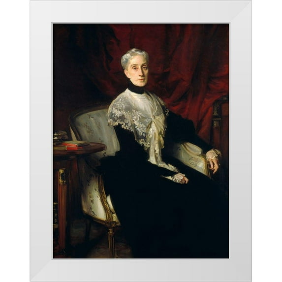 Sargent, John Singer 12x14 White Modern Wood Framed Museum Art Print Titled - Ellen Peabody Endicott (Mrs. William Crowninshield Endicott)