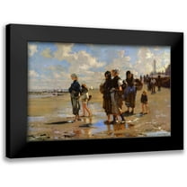 Sargent, John Singer 14x10 Black Modern Framed Museum Art Print Titled - The Oyster Gatherers of Cancale