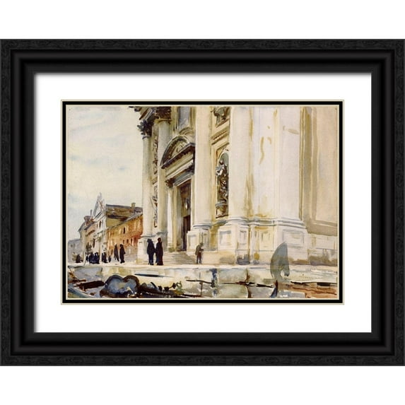 Sargent, John Singer 14x11 Black Ornate Wood Framed with Double Matting Museum Art Print Titled - Venice Gesuati 1902-04