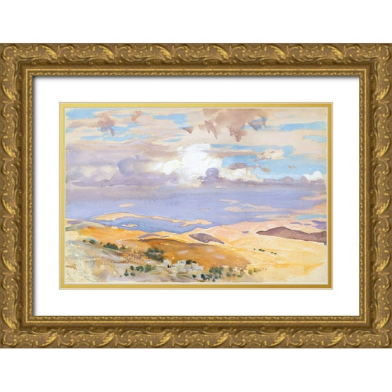 Sargent, John Singer 14x11 Gold Ornate Wood Framed with Double Matting Museum Art Print Titled - From Jerusalem