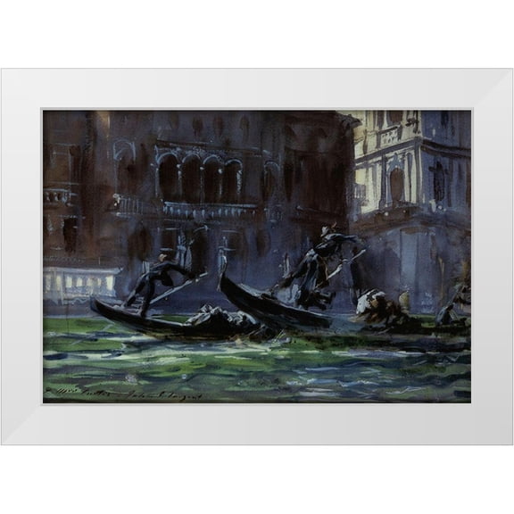 Sargent, John Singer 14x11 White Modern Wood Framed Museum Art Print Titled - Festa della Regata, 1902-04