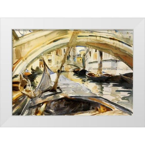 Sargent, John Singer 14x11 White Modern Wood Framed Museum Art Print Titled - Rio di Santa Maria Formosa, Venice, 1902-04