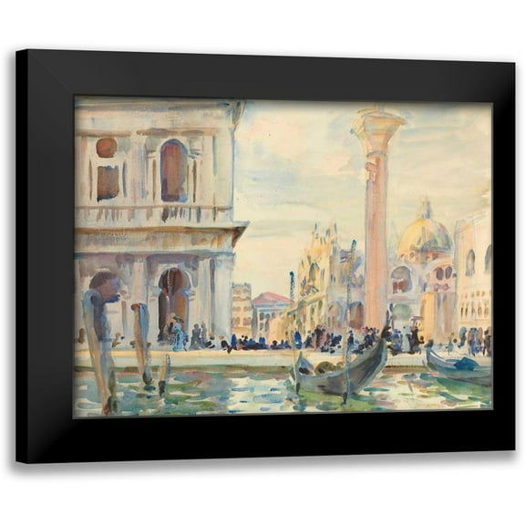 Sargent, John Singer 14x12 Black Modern Framed Museum Art Print Titled - The Piazzetta